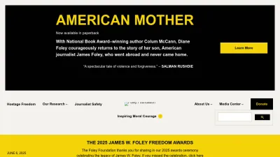 Screenshot preview of jamesfoleyfoundation.org