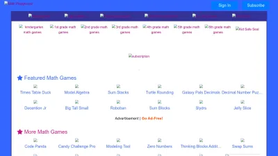 Screenshot preview of mathplayground.com