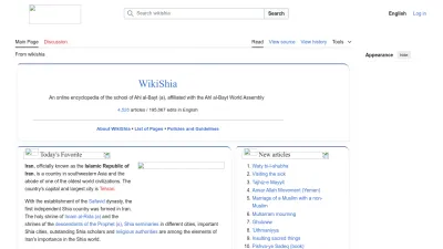 Screenshot preview of en.wikishia.net