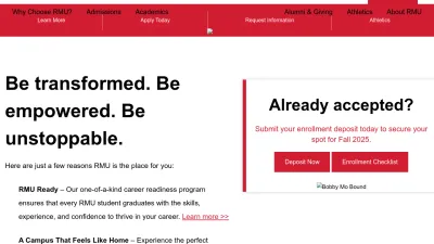 Screenshot preview of rmu.edu