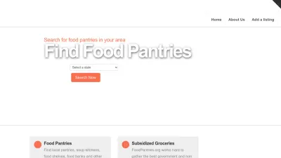 Screenshot preview of foodpantries.org