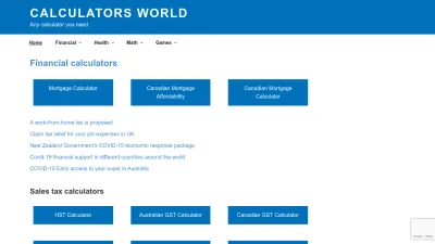 Screenshot preview of calculatorsworld.com