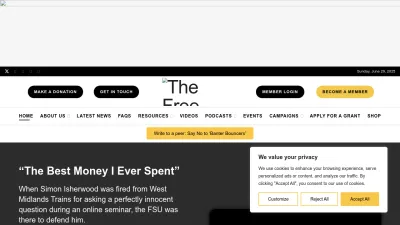 Screenshot preview of freespeechunion.org