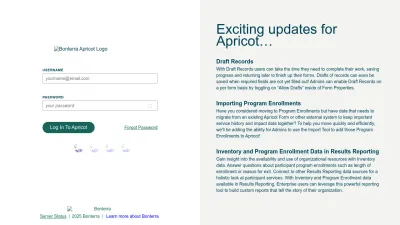 Screenshot preview of apricot.socialsolutions.com