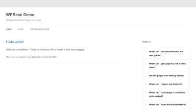 Screenshot preview of demo2.wpbean.com