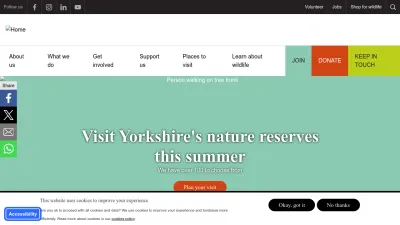 Screenshot preview of ywt.org.uk