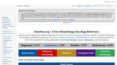 Screenshot preview of hemonc.org