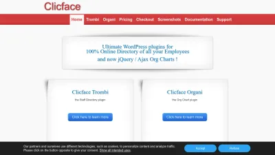 Screenshot preview of plugins.clicface.com