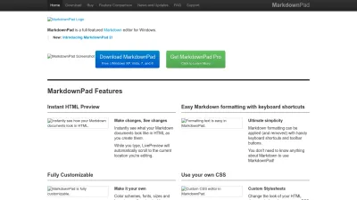 Screenshot preview of markdownpad.com