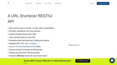 Screenshot preview of shorten.rest