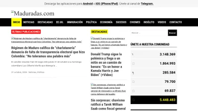 Screenshot preview of maduradas.com