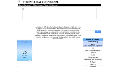 Screenshot preview of universalcompendium.com