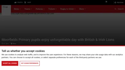 Screenshot preview of ulster.rugby