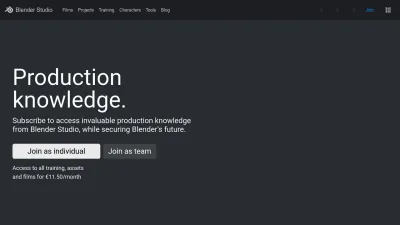 Screenshot of Studio.blender.org