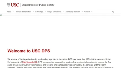 Screenshot preview of dps.usc.edu