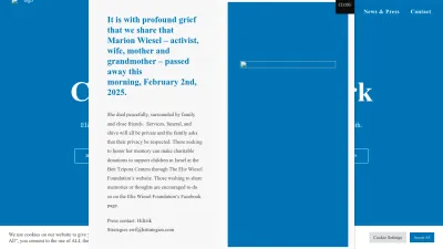 Screenshot preview of eliewieselfoundation.org
