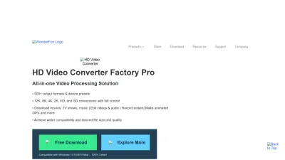 Screenshot preview of videoconverterfactory.com