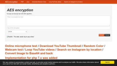 Screenshot preview of aesencryption.net