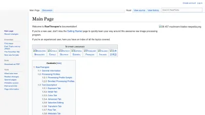 Screenshot preview of rawpedia.rawtherapee.com