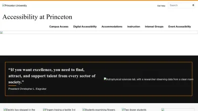 Screenshot preview of accessibility.princeton.edu