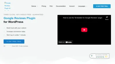 Screenshot preview of reviewsembedder.com