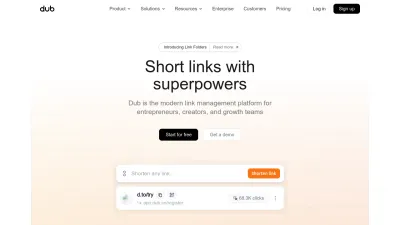 Screenshot preview of dub.co