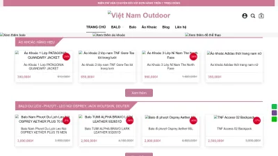 Screenshot preview of vietnamoutdoor.com