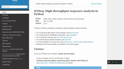 Screenshot preview of htseq.readthedocs.io