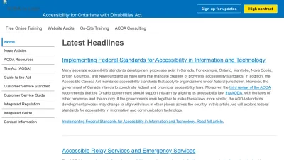 Screenshot preview of aoda.ca