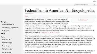 Screenshot preview of encyclopedia.federalism.org