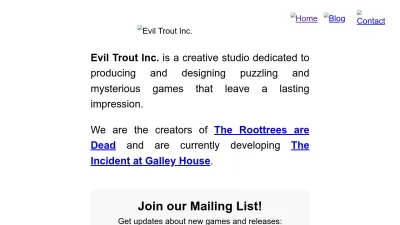 Screenshot preview of eviltrout.com