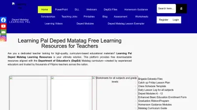 Screenshot preview of learningpal.net