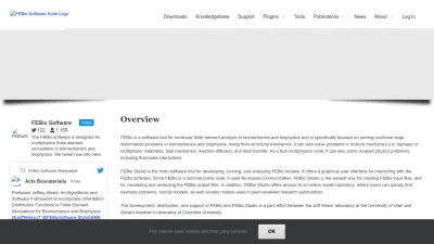 Screenshot preview of febio.org