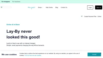 Screenshot preview of layup.co.za