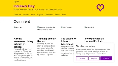Screenshot preview of intersexday.org