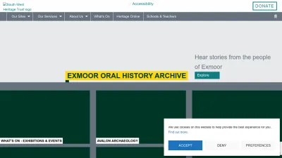 Screenshot preview of swheritage.org.uk