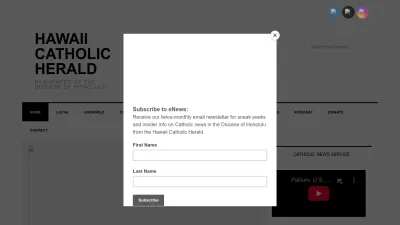 Screenshot preview of hawaiicatholicherald.com