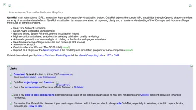 Screenshot preview of qutemol.sourceforge.net