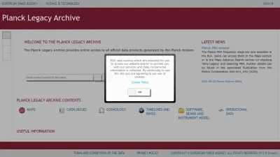 Screenshot preview of pla.esac.esa.int
