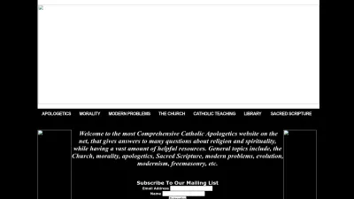 Screenshot preview of catholicapologetics.info
