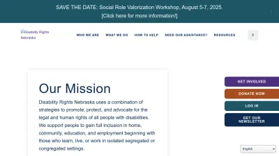 Screenshot preview of disabilityrightsnebraska.org