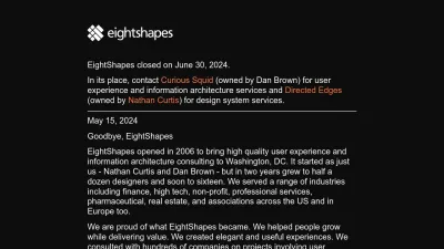 Screenshot preview of eightshapes.com