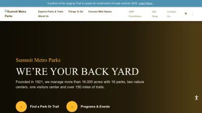 Screenshot preview of summitmetroparks.org