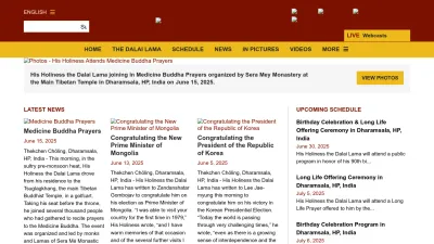 Screenshot preview of dalailama.com