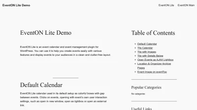 Screenshot preview of demolite.myeventon.com