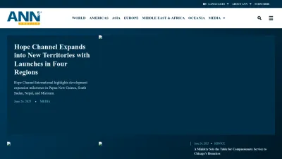 Screenshot preview of adventist.news