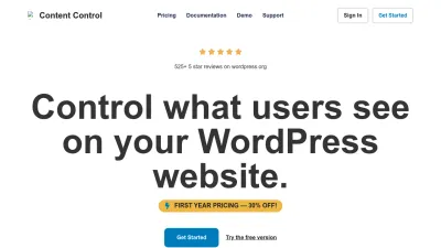 Screenshot preview of contentcontrolplugin.com