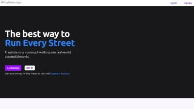 Screenshot preview of citystrides.com