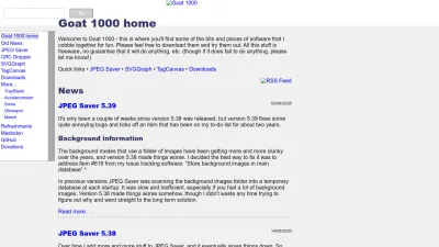 Screenshot preview of goat1000.com