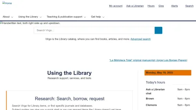 Screenshot of Library.virginia.edu